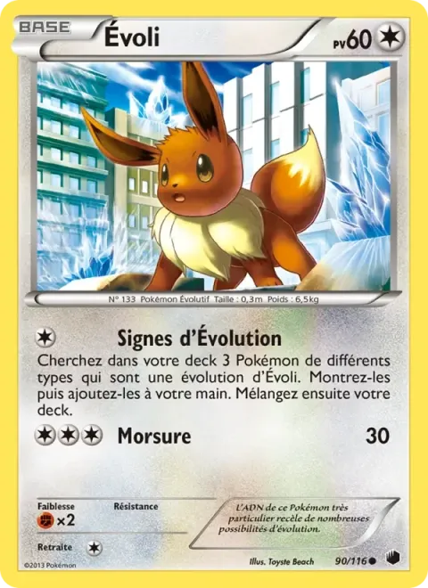 Carte Pokémon Évoli 090/116, extension Glaciation Plasma