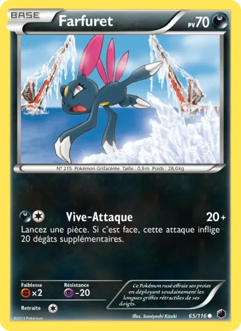 Carte Pokémon Farfuret 065/116, extension Glaciation Plasma
