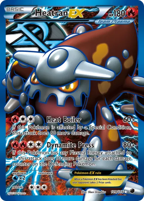 Carte Pokémon Heatran-EX 109/116, extension Glaciation Plasma