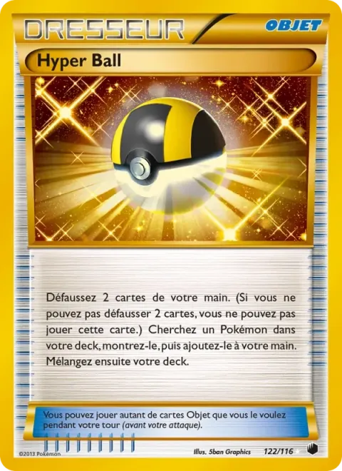Carte Pokémon Hyper Ball 122/116, extension Glaciation Plasma