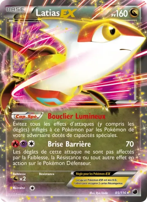 Carte Pokémon Latias-EX 085/116, extension Glaciation Plasma