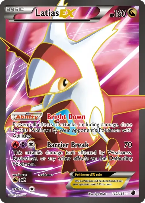 Carte Pokémon Latias-EX 112/116, extension Glaciation Plasma