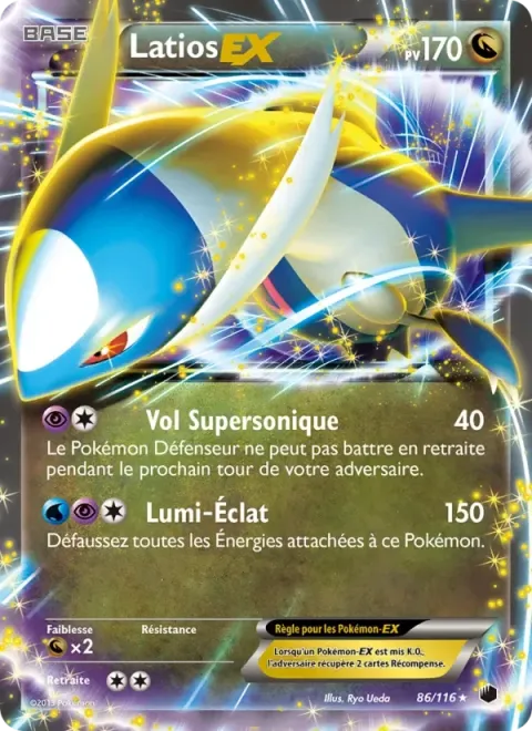 Carte Pokémon Latios-EX 086/116, extension Glaciation Plasma
