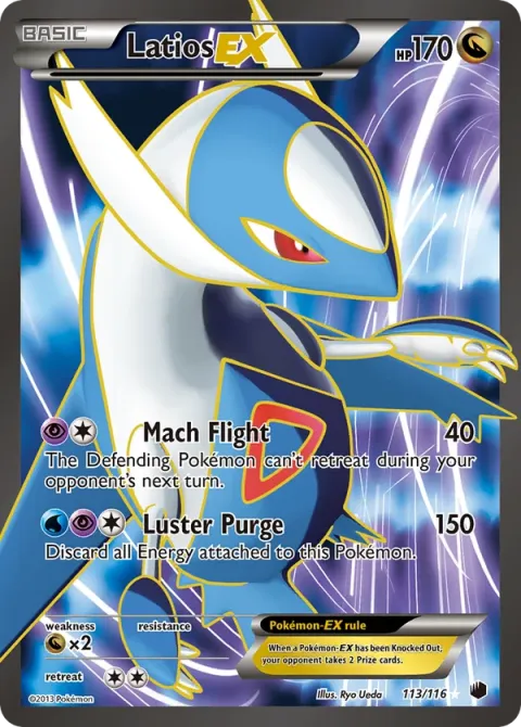 Carte Pokémon Latios-EX 113/116, extension Glaciation Plasma
