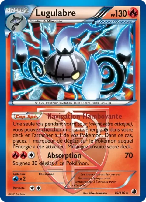 Carte Pokémon Lugulabre 016/116, extension Glaciation Plasma