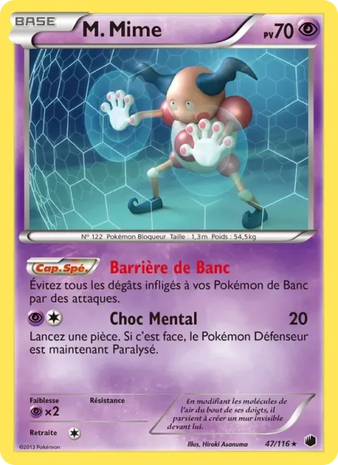Carte Pokémon M. Mime 047/116, extension Glaciation Plasma
