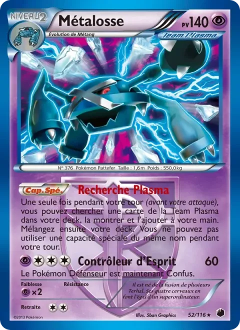 Carte Pokémon Métalosse 052/116, extension Glaciation Plasma