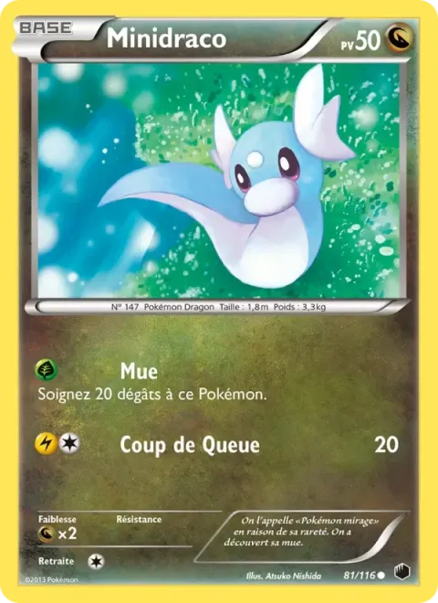 Carte Pokémon Minidraco 081/116, extension Glaciation Plasma
