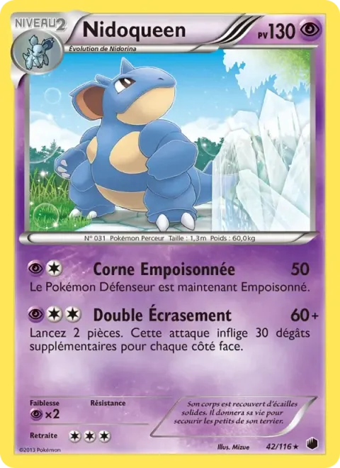 Carte Pokémon Nidoqueen 042/116, extension Glaciation Plasma