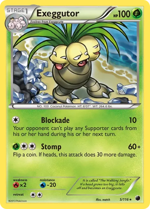Carte Pokémon Noadkoko 005/116, extension Glaciation Plasma