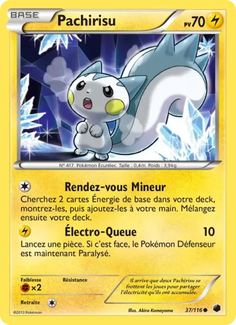 Carte Pokémon Pachirisu 037/116, extension Glaciation Plasma