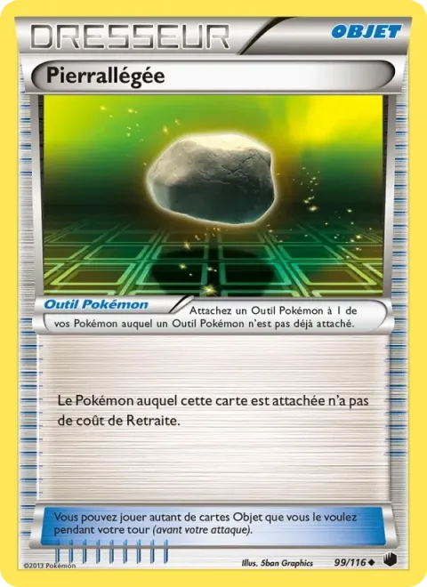 Carte Pokémon Pierrallégée 099/116, extension Glaciation Plasma