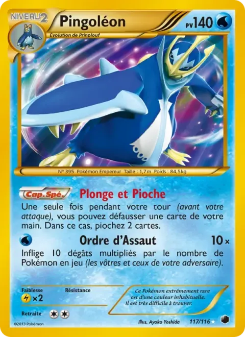 Carte Pokémon Pingoléon 117/116, extension Glaciation Plasma