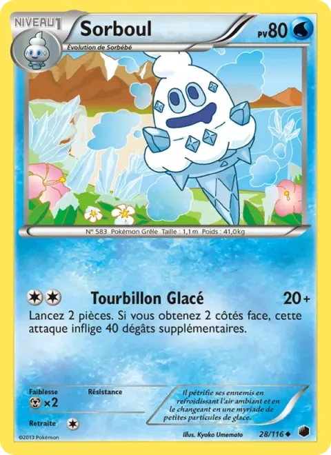 Carte Pokémon Sorboul 028/116, extension Glaciation Plasma