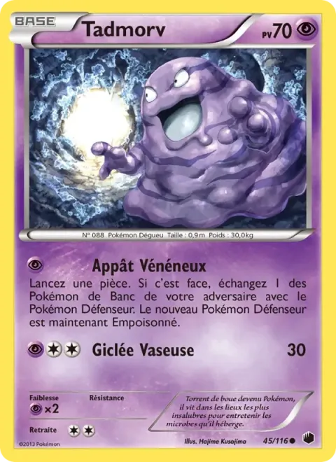 Carte Pokémon Tadmorv 045/116, extension Glaciation Plasma