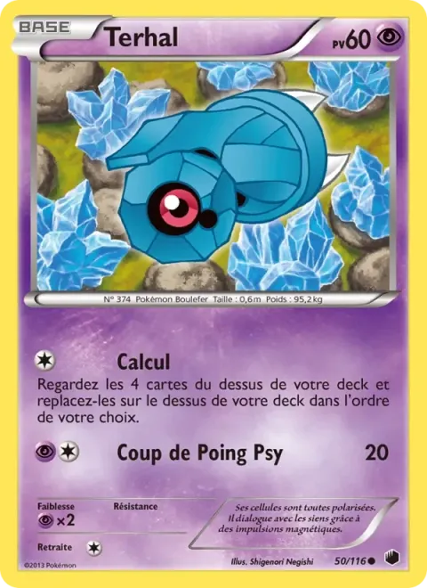 Carte Pokémon Terhal 050/116, extension Glaciation Plasma