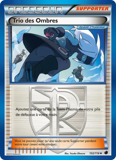 Carte Pokémon Trio des Ombres 102/116, extension Glaciation Plasma