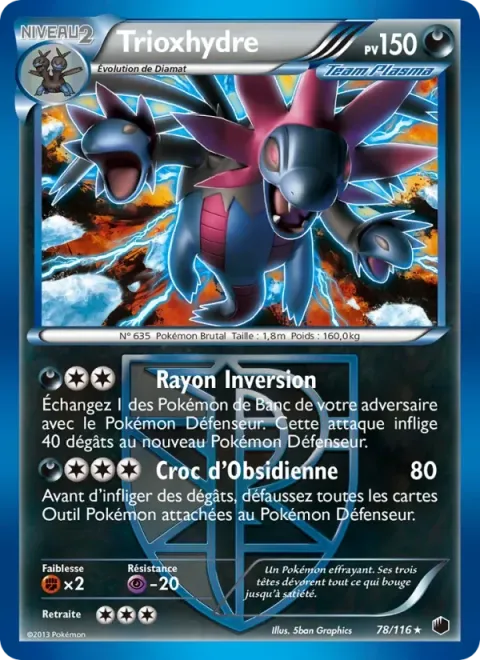 Carte Pokémon Trioxhydre 078/116, extension Glaciation Plasma