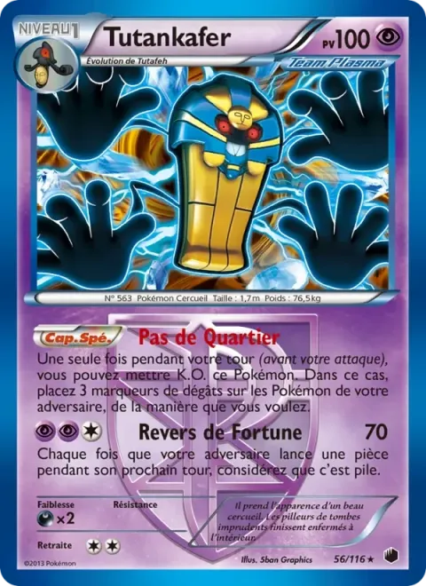 Carte Pokémon Tutankafer 056/116, extension Glaciation Plasma