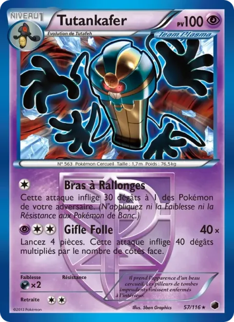 Carte Pokémon Tutankafer 057/116, extension Glaciation Plasma