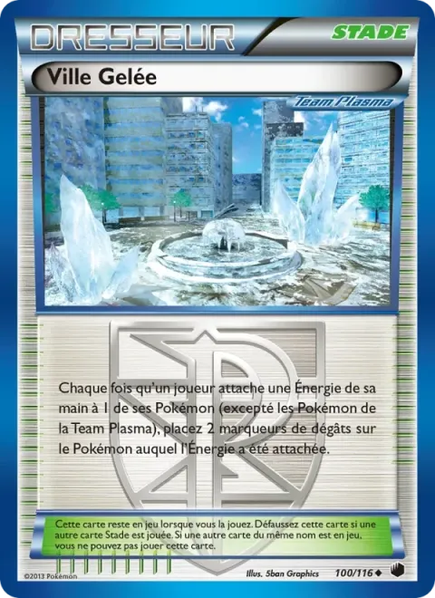Carte Pokémon Ville Gelée 100/116, extension Glaciation Plasma