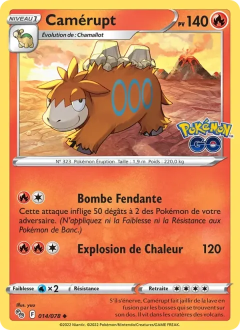 Carte Pokémon Camérupt 014/078, extension Pokémon GO