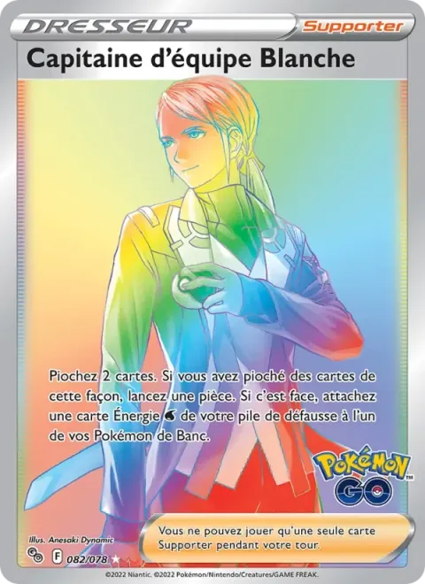 Carte Pokémon Capitaine d’équipe Blanche 082/078, extension Pokémon GO