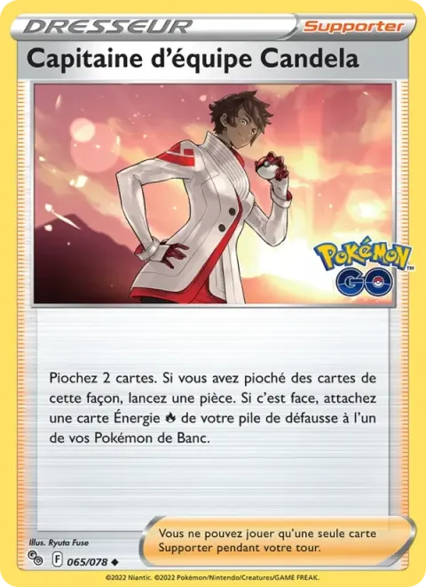 Carte Pokémon Capitaine d’équipe Candela 065/078, extension Pokémon GO