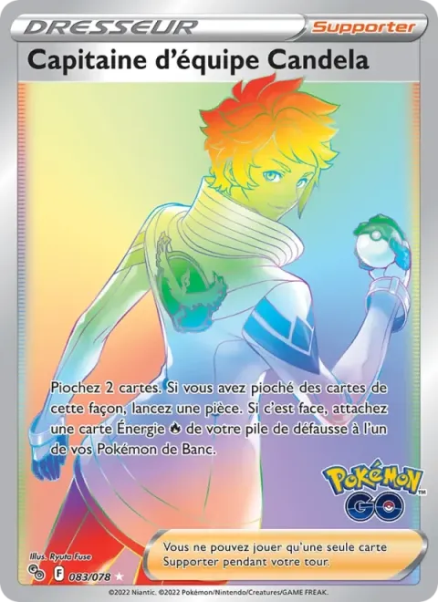 Carte Pokémon Capitaine d’équipe Candela 083/078, extension Pokémon GO