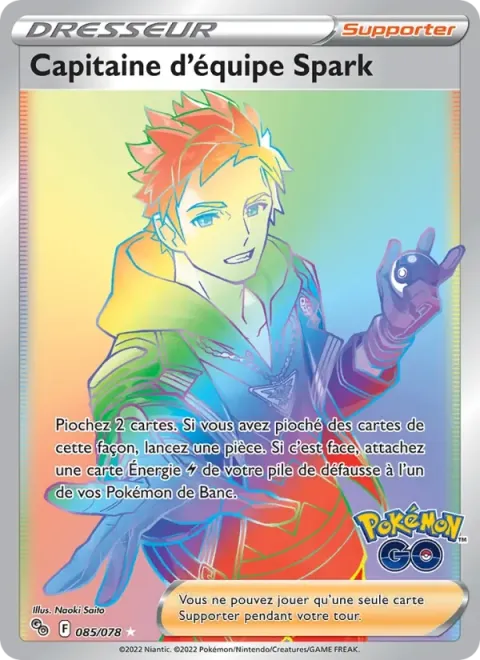 Carte Pokémon Capitaine d’équipe Spark 085/078, extension Pokémon GO