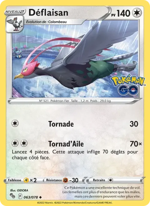 Carte Pokémon Déflaisan 063/078, extension Pokémon GO