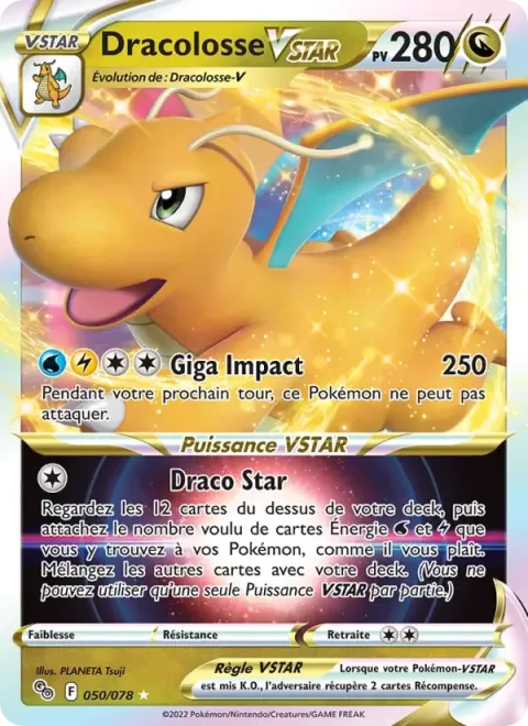 Carte Pokémon Dracolosse VSTAR 050/078, extension Pokémon GO