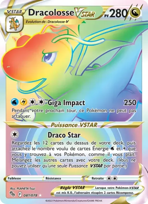 Carte Pokémon Dracolosse VSTAR 081/078, extension Pokémon GO
