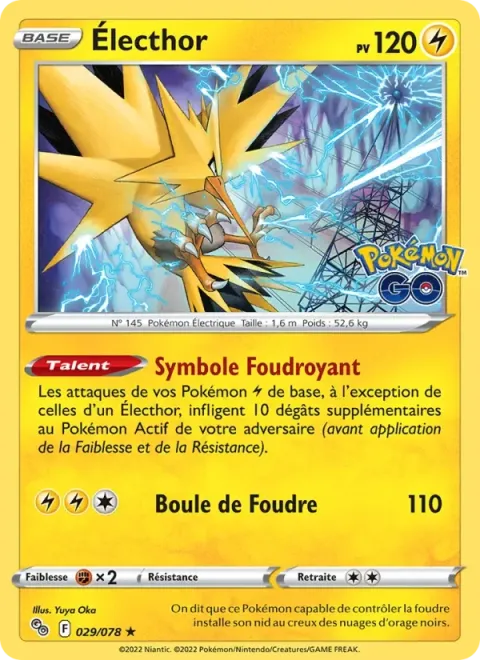 Carte Pokémon Électhor 029/078, extension Pokémon GO