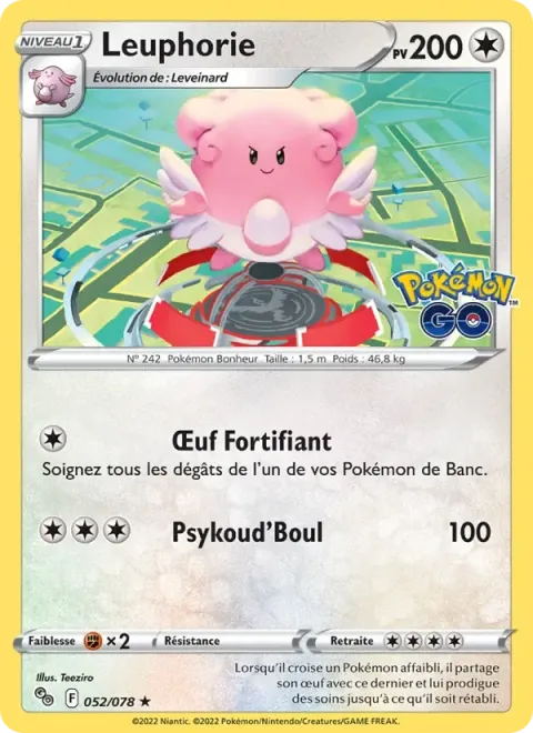 Carte Pokémon Leuphorie 052/078, extension Pokémon GO