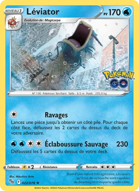 Carte Pokémon Léviator 022/078, extension Pokémon GO