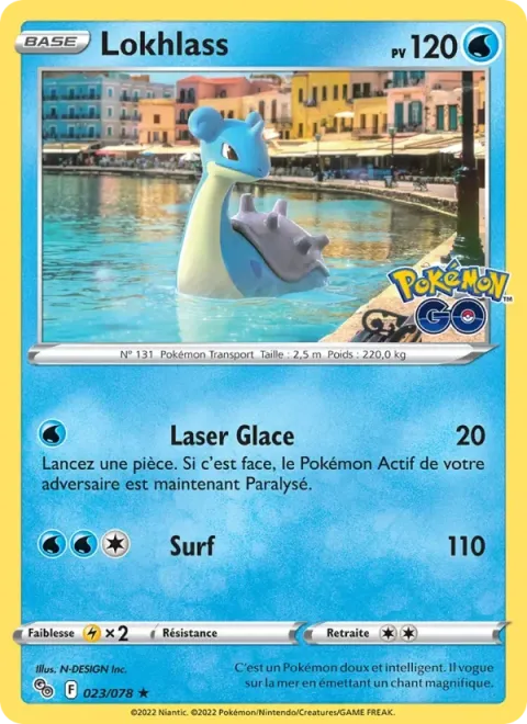 Carte Pokémon Lokhlass 023/078, extension Pokémon GO