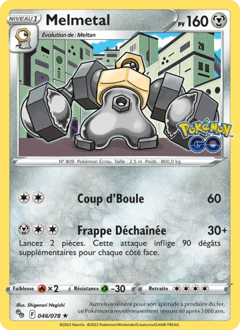 Carte Pokémon Melmetal 046/078, extension Pokémon GO