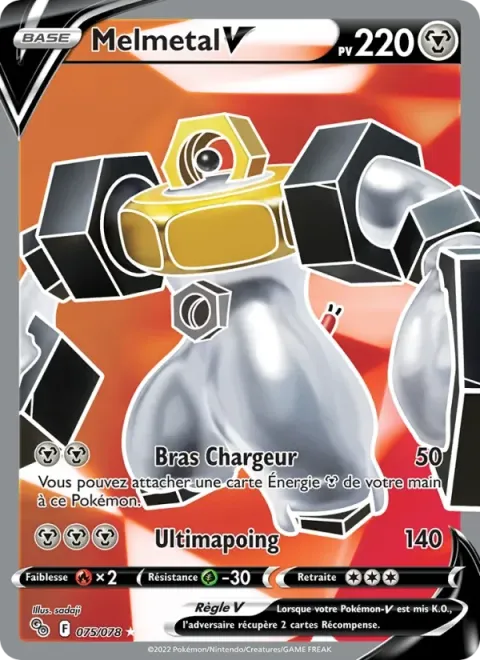 Carte Pokémon Melmetal V 075/078, extension Pokémon GO