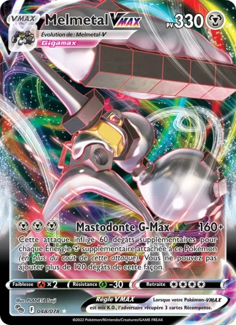 Carte Pokémon Melmetal VMAX 048/078, extension Pokémon GO