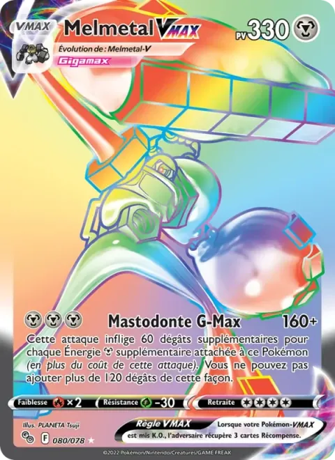 Carte Pokémon Melmetal VMAX 080/078, extension Pokémon GO