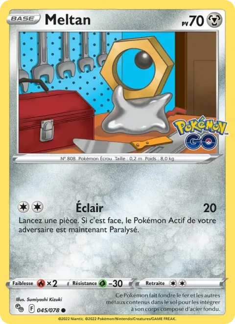 Carte Pokémon Meltan 045/078, extension Pokémon GO