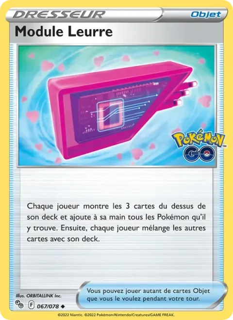 Carte Pokémon Module Leurre 067/078, extension Pokémon GO
