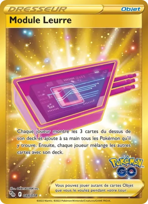 Carte Pokémon Module Leurre 088/078, extension Pokémon GO