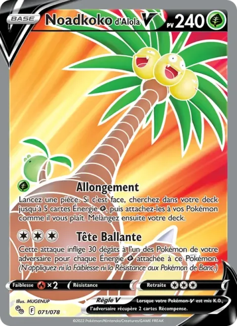 Carte Pokémon Noadkoko d’Alola V 071/078, extension Pokémon GO