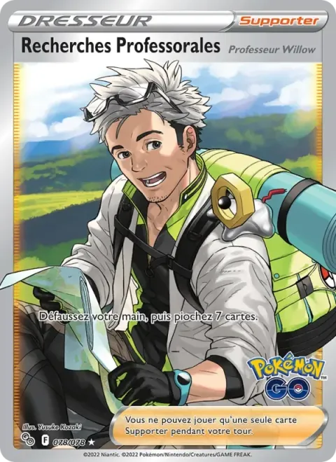 Carte Pokémon Recherches Professorales 078/078, extension Pokémon GO
