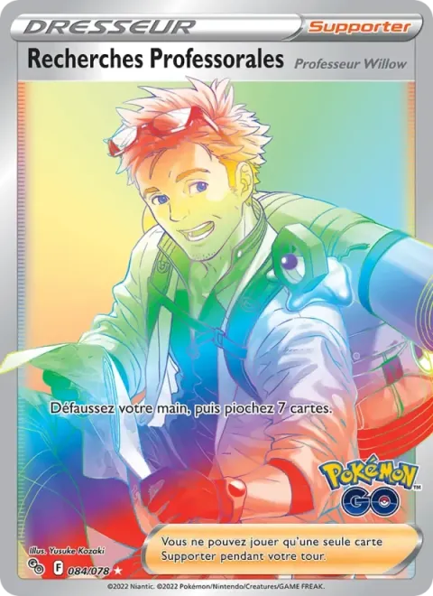 Carte Pokémon Recherches Professorales 084/078, extension Pokémon GO