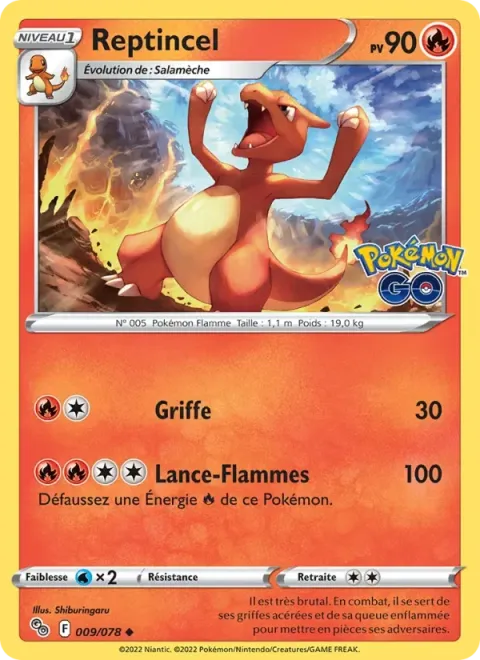 Carte Pokémon Reptincel 009/078, extension Pokémon GO