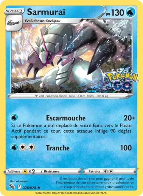Carte Pokémon Sarmuraï 026/078, extension Pokémon GO