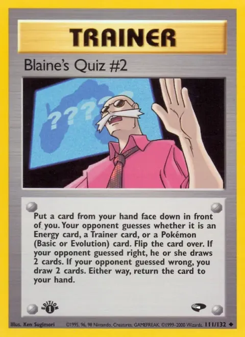 Carte Pokémon Blaine’s Quiz #2 111/132, extension Gym Challenge (sortie anglaise)